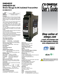 Thumbnail of document Manual - DMD4059-DC DIN Rail Conditioners Convert Bridge Inputs to mA or Voltage